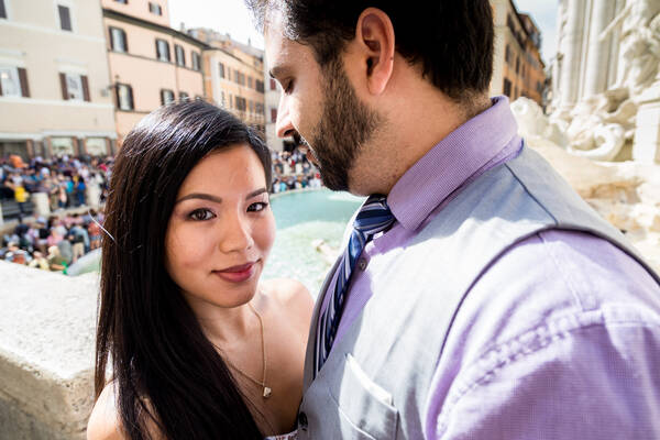 A Couple Vacation Photo Shoot at the Trevi Fountain