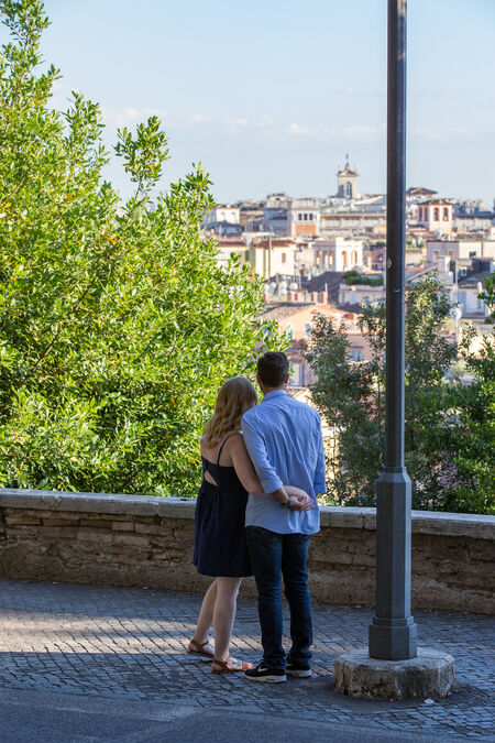 Couple enjoying the beautiful view Rome offers