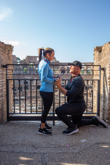 Romantic Surprise Proposal Session at the Colosseum in Rome