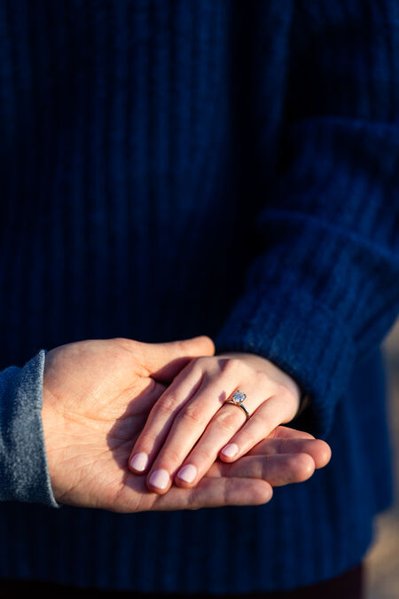 close up of engagement ring during a Proposal photo shoot in Rome