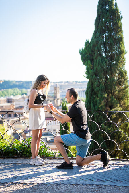 Hamed proposing to Hanieh on the Pincian Hill in Rome