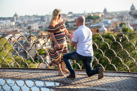 Marriage Proposal at the Pincio Gardens in Rome