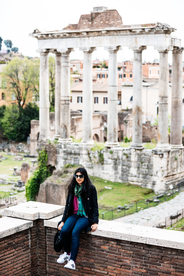 Solo Traveller at the Roman Forum in the Eternal City