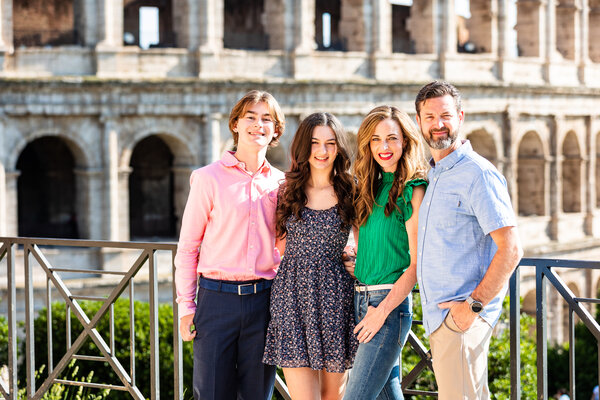 Family Photo Session in Rome with the Colosseum in the background