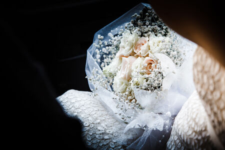 Detail of the wedding bouquet
