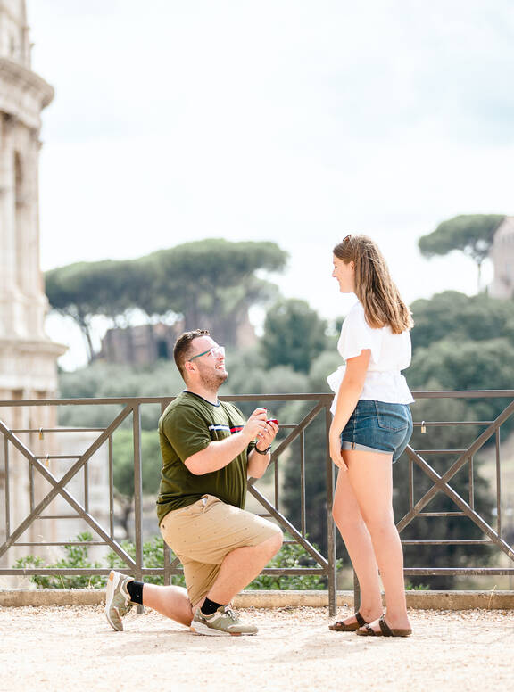Romantic Surprise Proposal with a view on Colosseum with Ramona and Gianfranco