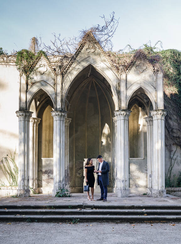 Surprise Wedding Proposal in Rome at the Gothic Temple