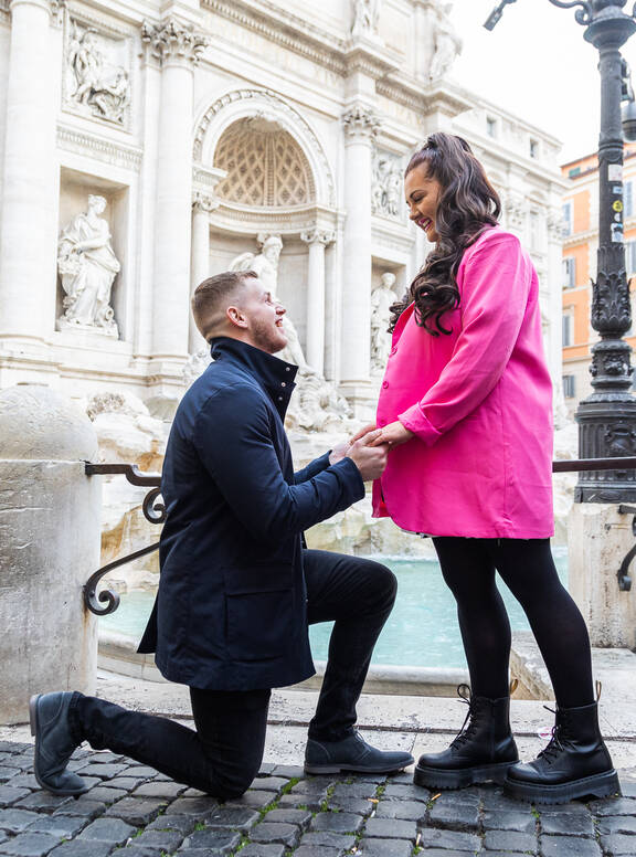 Surprise Proposal at the Trevi Fountain with Narmina and Jose