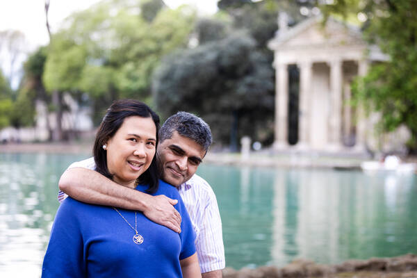 Couple on Vacation in Villa Borghese