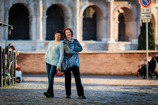 Mother and daughter on their Family Photo Shoot at the Colosseum
