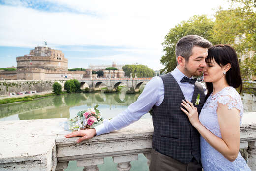 Destination Wedding Photoshoot in Saint Peter's Square and Castel Sant'Angelo, Rome