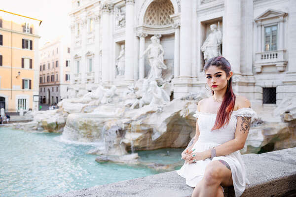 A fun vacation photo shoot at the Trevi Fountain and Capitoline Hill