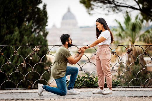 Surprise Proposal at the Pincio Gardens with Gabriela and René