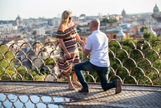 Sunset Proposal at the Pincio Belvedere, Rome