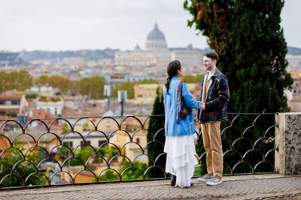 Surprise Proposal in Rome on the Terrazza Belvedere with Lindsay and Thomas