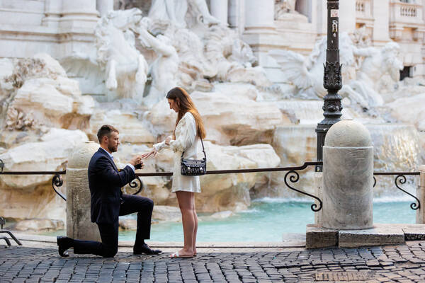 Surprise Proposal in Rome at the Trevi Fountain with Dana and Ofir